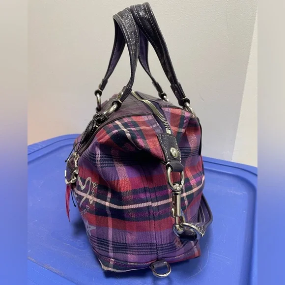 Coach Poppy Tartan Plaid Satchel - Gorgeous Purple! - Picture 6 of 13